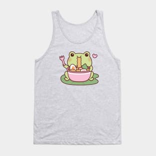 Cute Frog Loves Eating Ramen Noodles Tank Top